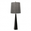 Nowoczesna lampa stołowa czarna salonowa z szarym abażurem ASCENT ASCENT-TL-BLK Elstead Lighting polerowany nikiel